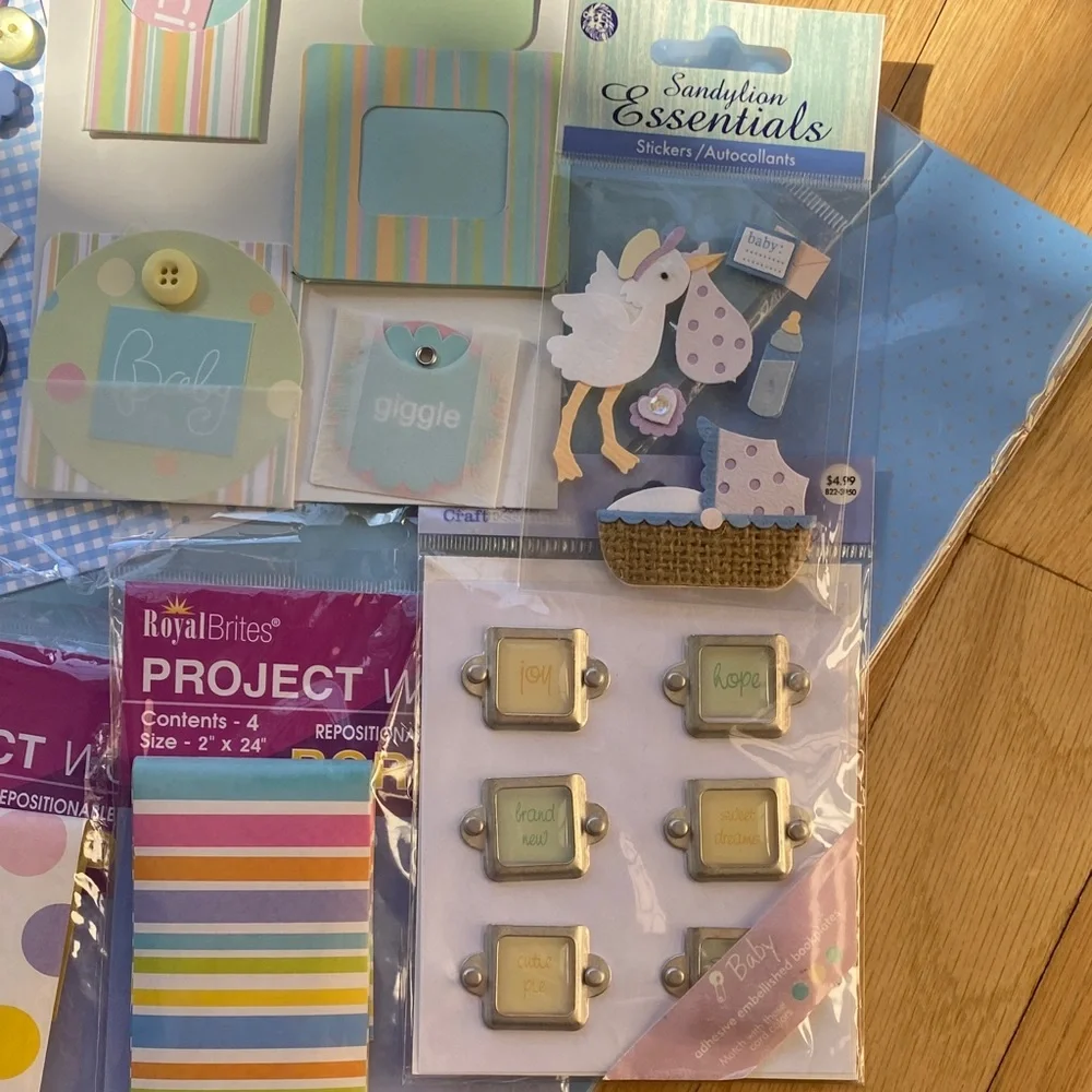 Baby Kids Scrapbook Kit Junk Journal Family Craft Bundle DCWV Sandy Lion
